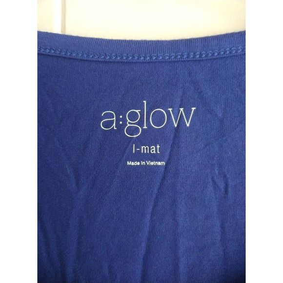 A:glow Women's Blue Nursing 3/4 Sleeve Tunic Shirt Size Large Maternity - Picture 2 of 6
